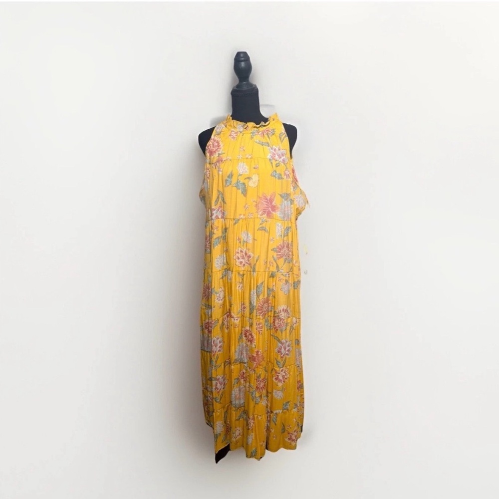 Wonderly Floral Yellow Maxi Dress XXL NWT